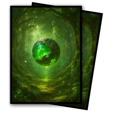 Imagem de MTG Card Sleeves - Element Series (Earth/Fire/Wood/Water/Dark) - Ultra Clear Front & Matte Finish Back, 100 Count Standard Size Matte Art Sleeve for Magic The Gathering (Worldheart Seed)
