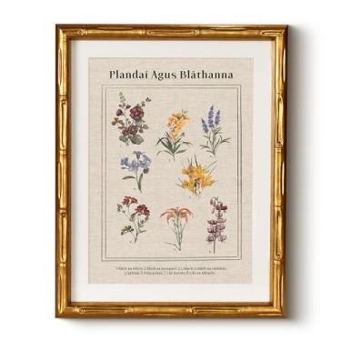 Imagem de HUARCEY Impressão botânica em tela emoldurada dourada Plandaí 28 x 35 cm