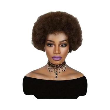 Imagem de Peruca De Cabelo Humano Afro Kinky Curly Pixie Cut De 6 a 8 Polegadas 