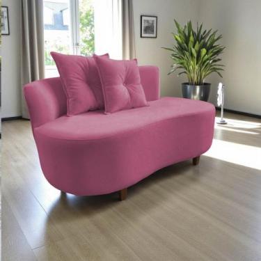 Imagem de Namoradeira Sofá Feijão Suria Orgânica Suede Rosa - Mansão Decor
