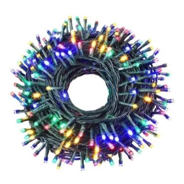 Imagem de Pisca Iluminação Enfeite Natal C/ 100 Leds 9m 8 Funções 127v/220v Fio 