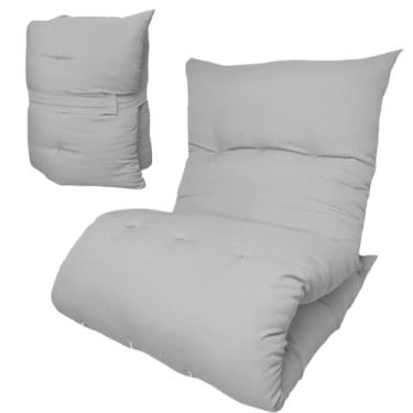 Imagem de Almofada Futon Dobrável 170x60x9cm Colchonete Multiuso Chão Sofá Visita Meditação Macia(Cinza Claro)