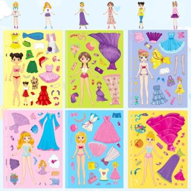 Imagem de 12 folhas de adesivos de construção de princesa – Faça suas próprias folhas de adesivos misture e combine para lembrancinhas de festa de aniversário, artesanato