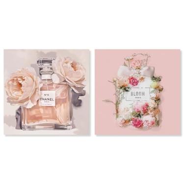 Imagem de Blush Pink Whimsy Conjunto de 2 painéis impressão em tela Glam Wall Art por Art Remedy, Gallery Wrapped, 12 x 12