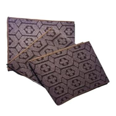 Imagem de Capacho de Feltro Decorativo, Design Geométrico, Cinza e Preto, 40x60 cm, Tapete para Porta de Entrada