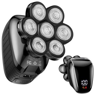 Imagem de Máquina de barbear Wyklaus 7D com aparador de pelos nasais preta