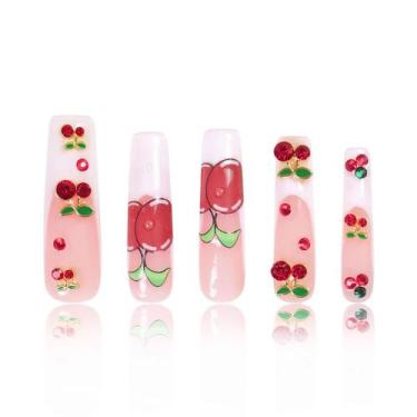 Imagem de Pressione as unhas LOVFUL My Sweetie French Tip Full Crystals