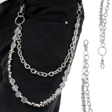 Imagem de Corrente de calça punk em camadas para homens e mulheres, corrente de jeans gótica hip hop, corrente de motociclista, corrente de calças de motoqueiro, acessórios de chaveiro fashion gótico emo
