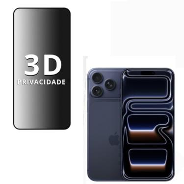 Imagem de Película Privacidade VIDRO 3D, IPHONE X / 11/12 / 13/14 / 15 / 16e 17 AIR PRO MAX Proteção Total, Anti-Riscos e Anti-Espião (17 PRO MAX)