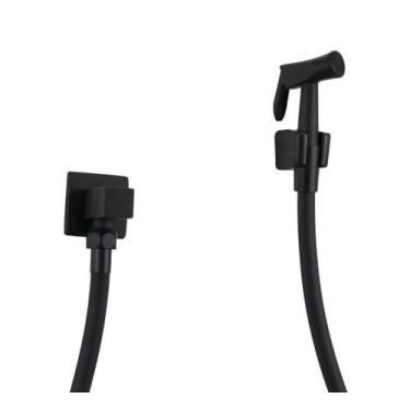 Imagem de Ducha Higiênica Preto Fosco em Metal com Flexível Emborrachado 120 cm 