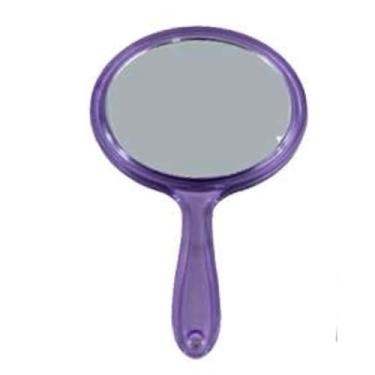 Imagem de Espelho de Mão Dupla Face com Lente de Aumento 3x - Espelho Portátil para Maquiagem e Cuidados Pessoais (Lilás)
