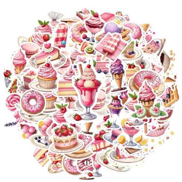 Imagem de 100 peças adesivos de sobremesa bolos doces adesivos de recompensa de professores doces para mala geladeira telefone bagagem laptop guitarra carro adesivo brinquedos DIY telefone guitarra laptop