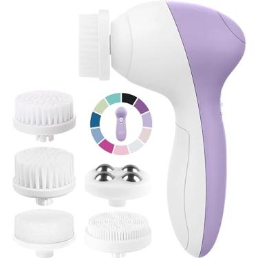 Imagem de VISOFO Escova de Limpeza Facial | Kit Multifuncional com 7 Cabeças (Ametista Lilás) - Esfoliante, Limpeza Profunda para Pele Oleosa, Normal, Seca e Sensível