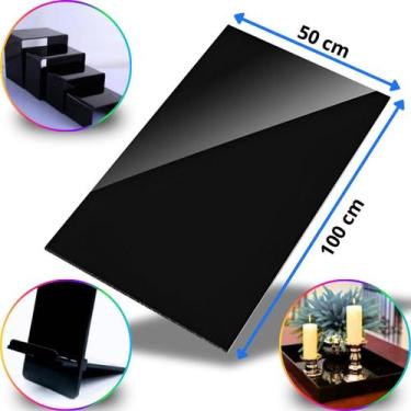 Imagem de Chapa de Acrílico Preto Opaco Esp. 4mm  50x100cm  500x1000mm  Placa Le