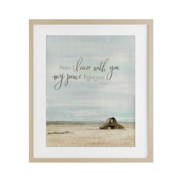 Imagem de Stupell Industries Impressão emoldurada Leave with Peace Barn Birch Under Glass, design de Cindy Jacobs, 40 x 33