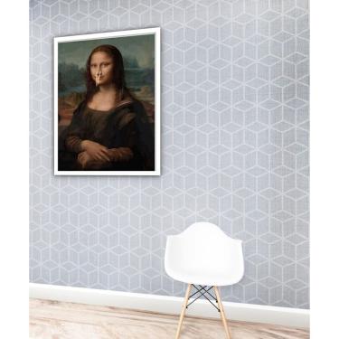 Imagem de Quadro Decorativo Divertido Banheiro Monalisa - 70X50Cm