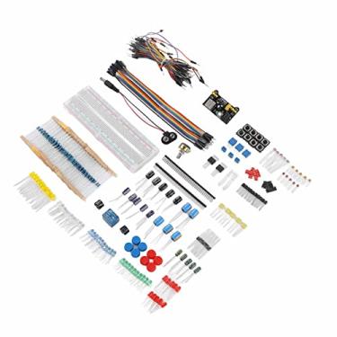 Imagem de Kit de Componentes Eletrônicos Starter Fun Sortimento 830 Pontos de Empate Placa de Ensaio Resistor Capacitor Módulo de Diodo R3 Programa de Aprendizagem para Iniciantes