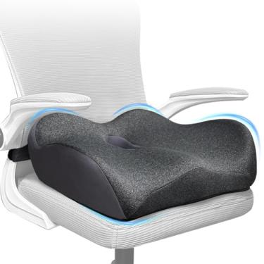 Imagem de X Almofadas de assento grandes de espuma viscoelástica para cadeiras de escritório, almofada ergonômica para cadeira de escritório para cóccix de bumbum, ciática, reforço de assento de carro para