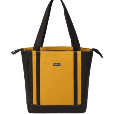 Imagem de Bolsa Feminina De Couro Zup Cor Mostarda