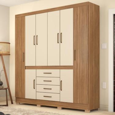 Imagem de Guarda Roupa Casal 8 Portas E 4 Gavetas New México - Amêndola Touch Off White