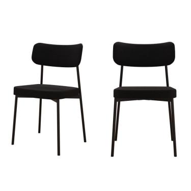 Imagem de Cadeira Mynna Fixa C/4 Pes 525 X 470 X 790 Mm C/2 Un. Courino Preto Courino Preto