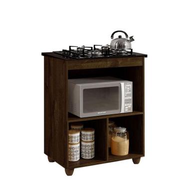 Imagem de Balcão Para Cooktop De 4 Bocas 1 Porta Basculante Salvia Kaiki Móveis Ipe