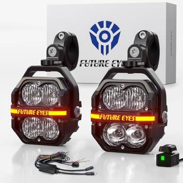 Imagem de Future Eyes Luzes LED de motocicleta de 120 W, farol alto e baixo, farol de neblina âmbar, farol auxiliar off-road à prova d'água para passeios noturnos, quadriciclos, UTV, neblina e luzes de direção