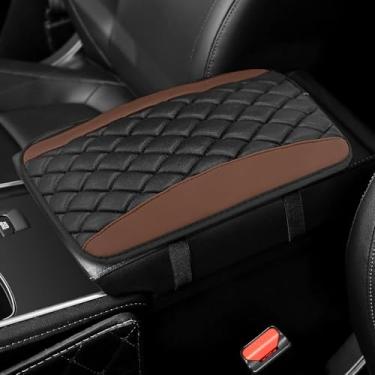 Imagem de Lyxheth Capa de console central de carro, capa de apoio de braço de carro, capa universal de couro à prova d'água, capa de assento de assento protetora, acessórios de decoração de carro confortáveis