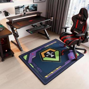 Imagem de Tapete de cadeira antiderrapante para Neon Genesis Evangelion NERV e EVA-01 design inspirado 99 cm × 119 cm