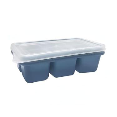 Imagem de Bandeja de silicone para cubos de gelo (pacote com 2), 2 cubos de gelo de liberação fácil - Molde de cubos de gelo para coquetel e uísque - Bandejas de gelo para freezer com tampa - Bandeja de gelo