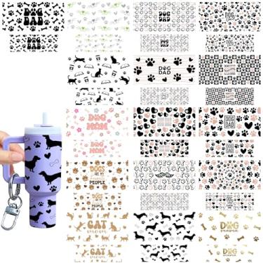 Imagem de Chaveiro UV DTF Wraps - 16 peças engraçado animal motel chaveiro uvdtf envoltório decalques, girassol menina chaveiro em branco UV DTF transferência artesanato decoração linda borboleta presentes