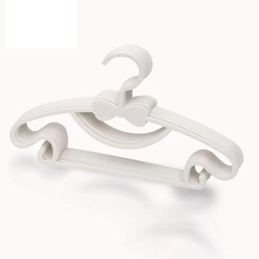 Imagem de Cabides de armazenamento infantis, cabide de plástico espesso com nó de laço para secar, bebês com design que economiza espaço (branco)