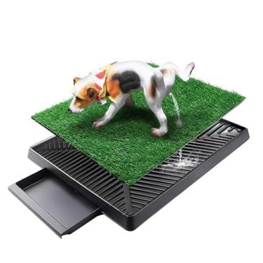 Imagem de Almofada de grama para cães com bandeja, grama artificial para cães e pequenos animais de estimação, treinamento para uso interno e externo, tapete lavável de substituição para filhotes e animais de