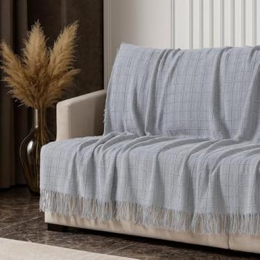 Imagem de Manta Xale Para Sofá - Poltrona - Sala - 100% Algodão - Toque Macio - Moderna e Aconchegante (Cinza, 2,40 x 1,70 Metros)