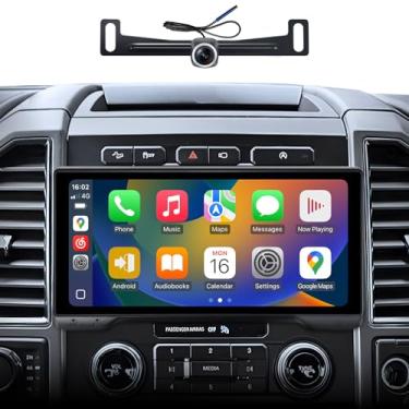 Imagem de Para Ford F150 Radio Stereo Upgrade 2015-2020, F250 F350 F450 5,123.2-2019,10.33 cm Tela sensível ao toque sem fio Carplay Android Auto GPS Navigation 5GWiFi SWC 4G + 64G substituição da unidade de