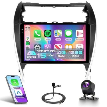 Imagem de Rádio estéreo para carro 4G + 128G Android 15 para Toyota Camry 2012 2013 2014 com JBL, Rimoody Carplay, tela sensível ao toque de 10,1 polegadas, navegação GPS, Wi-Fi, EQ, Bluetooth, rádio FM e