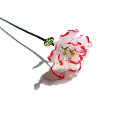 Imagem de Buquê de flores de vidro feito à mão com vaso decorativo, flores silvestres coloridas mistas, arranjo floral artificial (novembro - crisântemo)