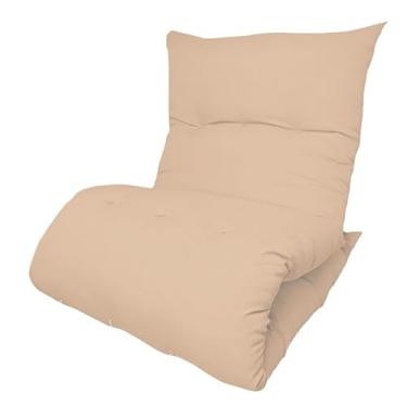 Imagem de Colchonete Futon Dobrável Almofada Poltrona Portátil Solteiro Pallet Espreguiçadeira 170X60 CM(Bege)