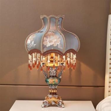 Imagem de Luminária de mesa retrô americana, estilo europeu de luxo, para sala de estar, quarto, escritório, casa de campo (FB D30H55CM 1 peça)