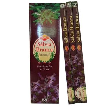 Imagem de Incenso Indiano Sac Sálvia Branca - Renovação 3 Caixinhas