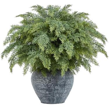 Imagem de MEUIS Hastes de cedro de toque real de Natal – Ramos de pinheiro artificiais realistas para encher vasos e decoração de casa de fim de ano, 50,8 cm de comprimento, 8 peças