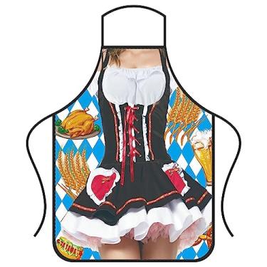 Imagem de avental de Oktoberfest | Cozinha Bávara Cozinhar Avental para Beer Festival | Avental bávaro para festival de cerveja feminino e masculino para churrasco cozinha Hoghaki