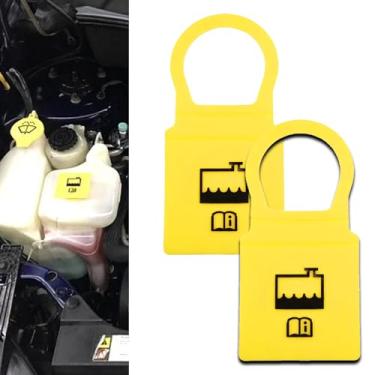 Imagem de QKYS 2 peças de tampa do reservatório de refrigeração do motor, tampa do tanque de descarga de recuperação do radiador substitui OEM 55111074AA 55111074AB 52079331 54201, compatível com Dodge Jeep Ram