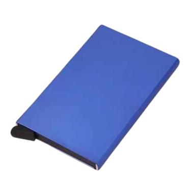 Imagem de Porta Cartões Antifurto Com Proteção Rfid Estrutura Em Alumínio Capacidade Para Seis Cartões Design Compacto Leve (Azul)