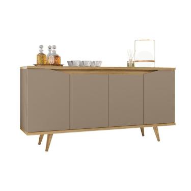 Imagem de Aparador Buffet Grace Com 4 Portas E Pés De Madeira Maciça Fendi Hanover