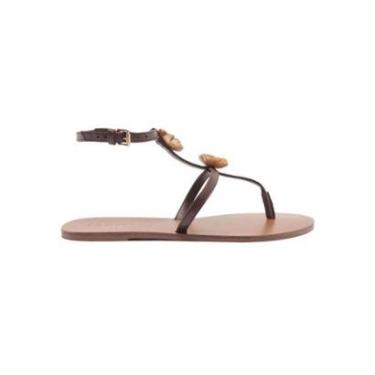 Imagem de Sandália Farm Rasteira Mini Gladiadora Feminino Marrom 37-Feminino