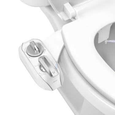 Imagem de LUXE Bidet NEO 320 Plus – Acessório de assento sanitário para bidê de água quente de próxima geração com dobradiças inovadoras EZ-Lift, bocais duplos e modo autolimpante de 360° (cromado)