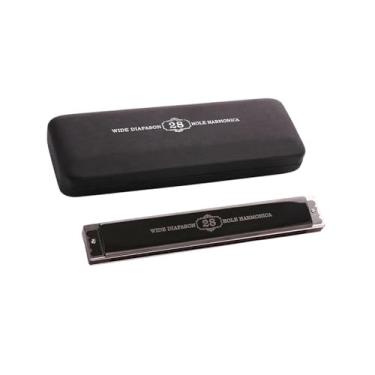 Imagem de Gaita Profissional 28 Furos Tremolo Harmonica Instrumento Musical com Estojo para Adultos Iniciantes (Tipo 2)