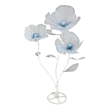 Imagem de IEUDNS Cenário de flores gigantes, decoração de casamento, floral, artesanato, suporte para fotos faça você mesmo, arranjo de casamento, ornamento para, Azul Gradiente