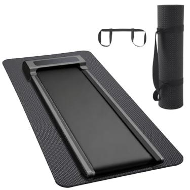 Imagem de MABOZOO Tapete de caminhada de 1,27 cm, tapete antiderrapante de 139 x 61 cm para tapete de caminhada, esteira, bicicleta, exercício, proteção de piso de treino resistente para pisos de carpete (preto